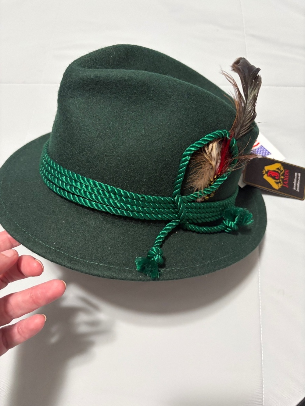 Jaxon Made in USA Bavarian Wool Felt Hat Green Medium NWT